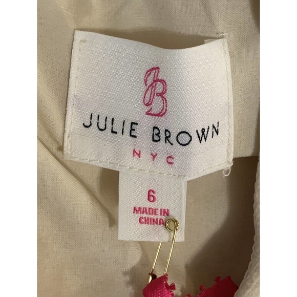 Julie Brown Women’s Sleeveless Faux Fur Trim Hem Cream Black Dress NEW Size 6 - Picture 3 of 12